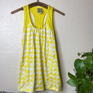 Adidas yellow houndstooth work out tank